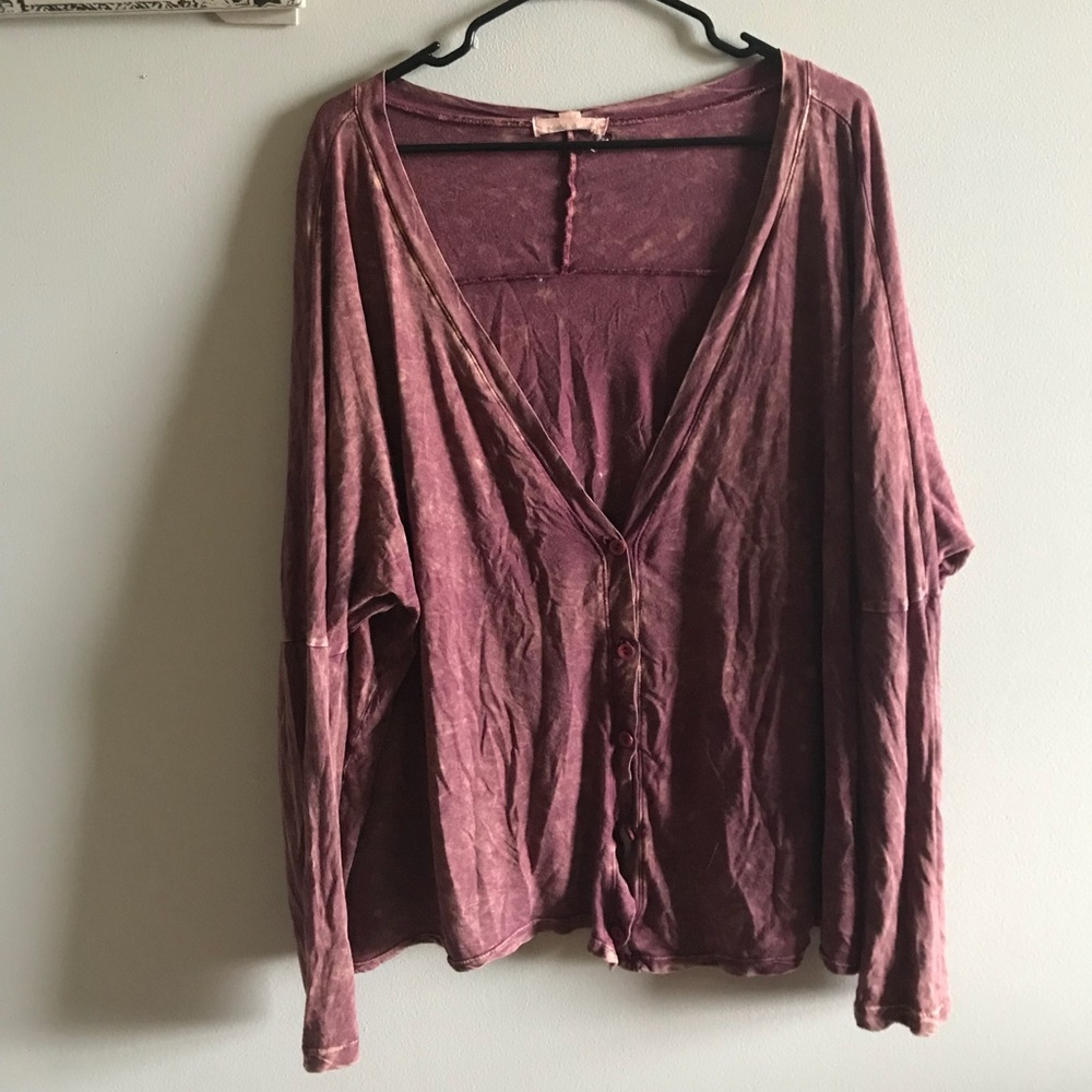 Stone washed cardigan
